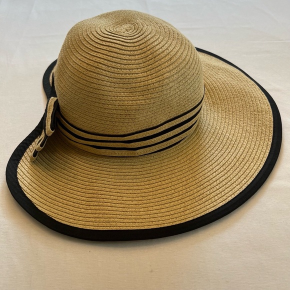 FILIPPO‎ CATARZI Made in Italy Wide Brim Decorative Bow Natural Straw Sun Hat - Picture 7 of 9